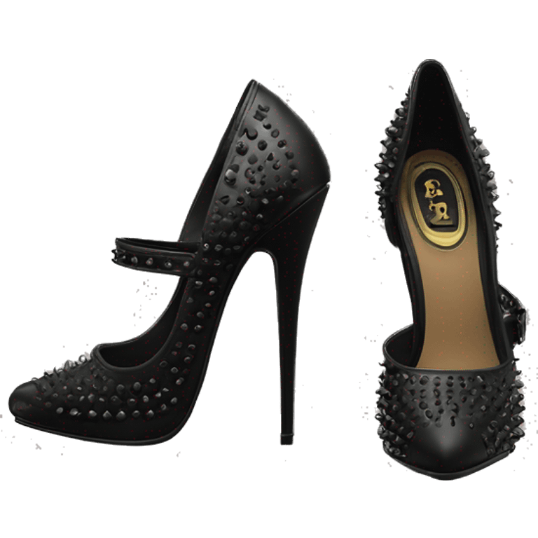 Black sting rivet court heels emoji