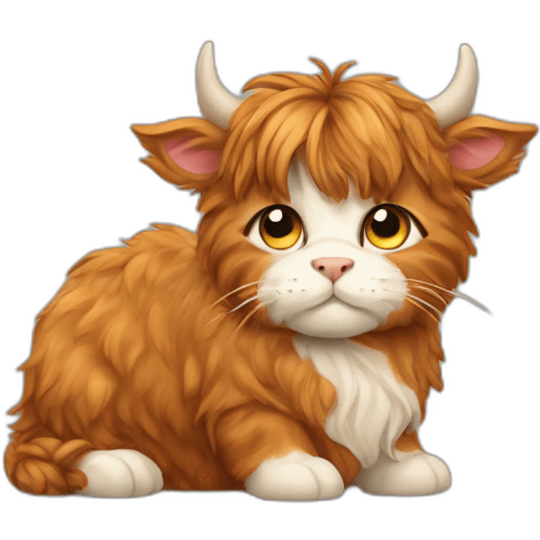 Highland cow cat emoji