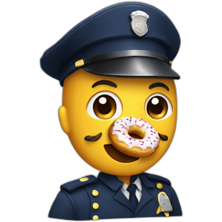 Policier qui mange un donut emoji