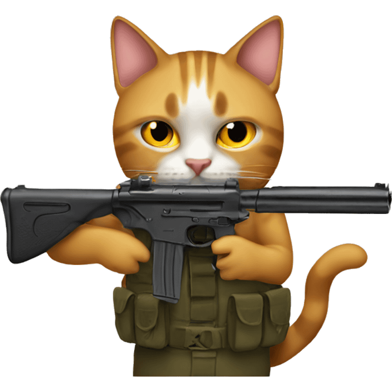 Cat shooting guns emoji