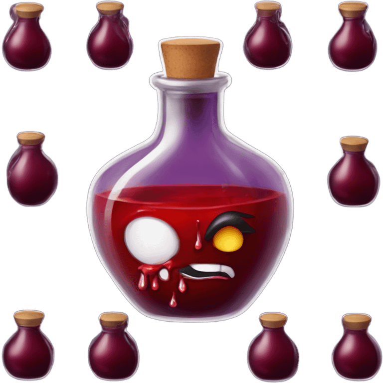 a stylish potion bottle with blood and a gothic lid, perfect for a vampire girl theme." emoji