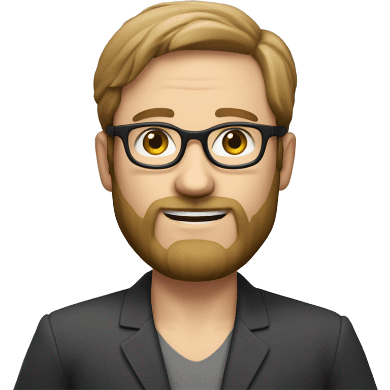 a white man with a beard and
specs in a suite round face and
normal black colored hair professional
look with some hand actions like No, Namaste also with some VR Headsets emoji