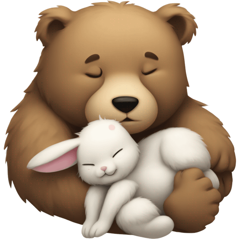 bear and bunny sleeping emoji