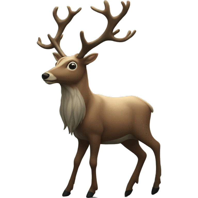 Mystical large deer with big antlers walking through a dark forest emoji