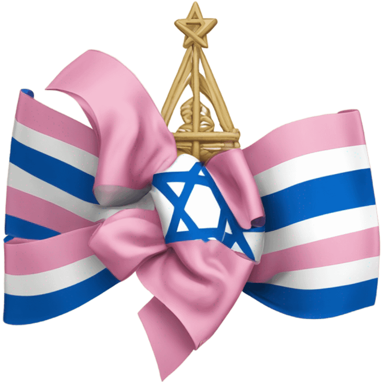 Flag of Israel gift with a pink bow emoji