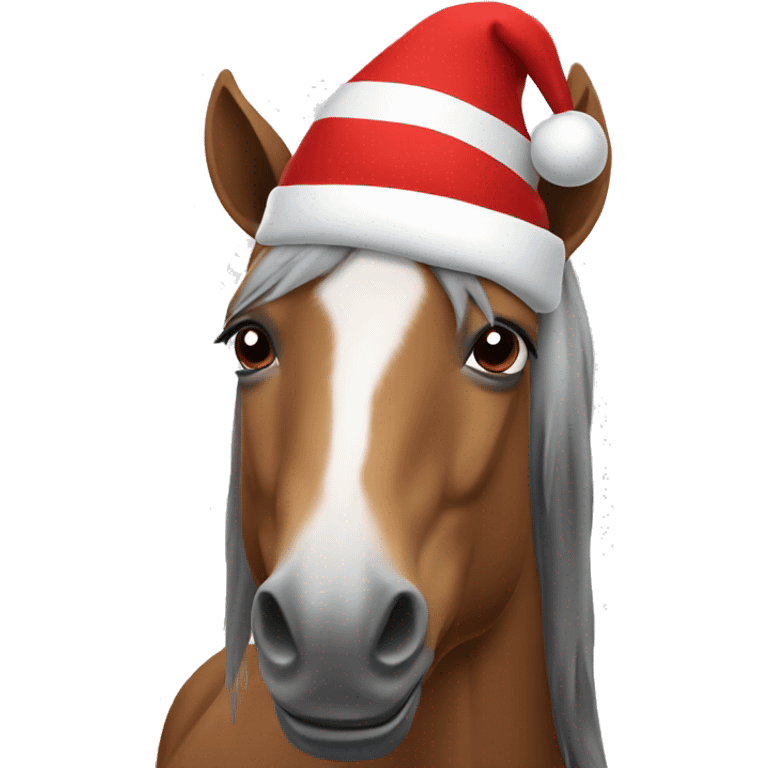 horse wearing santa hat emoji