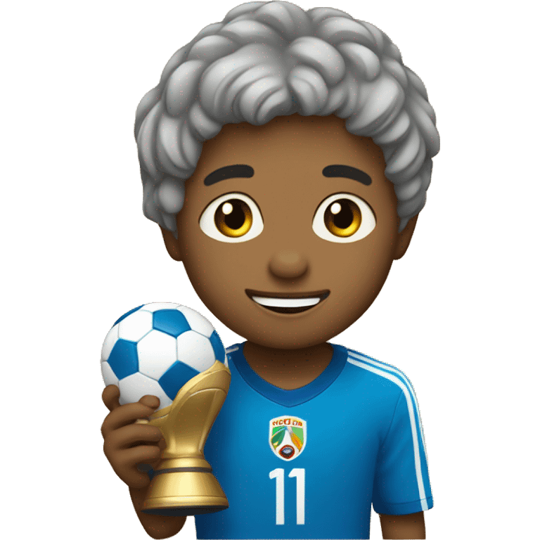 Niño con la copa del mundo  emoji