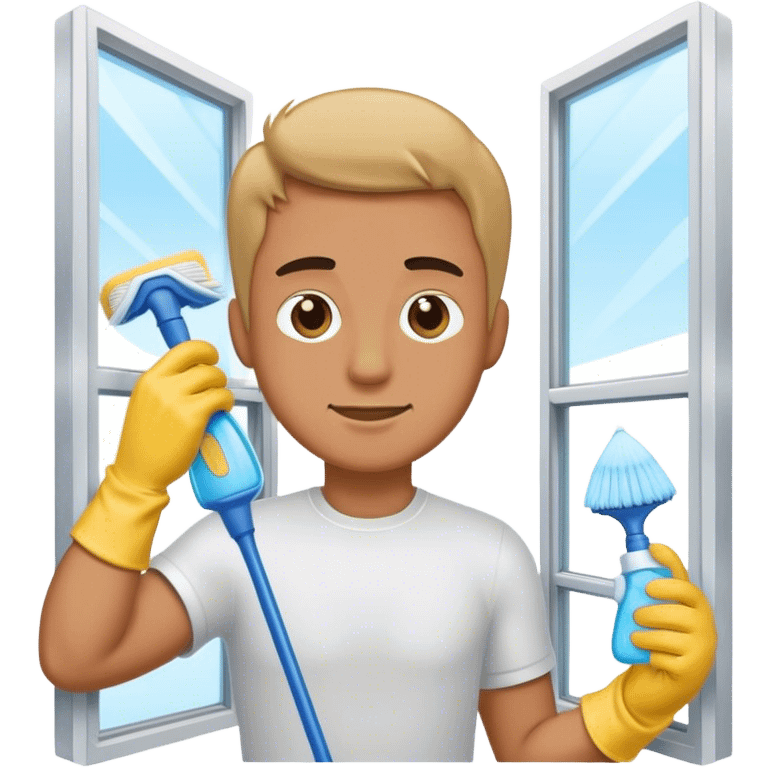 cleaning windows dude emoji