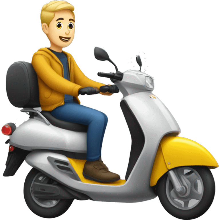 a guy driving yandex go scooter emoji