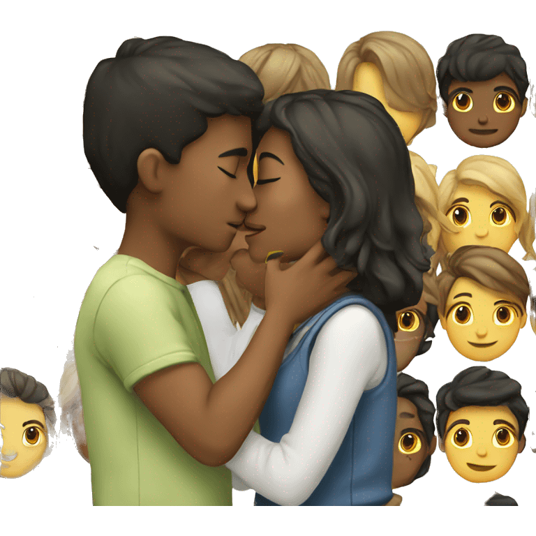 kissing boy and girl emoji