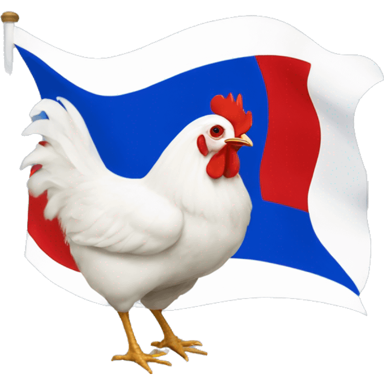 chicken flag french blue white red emoji