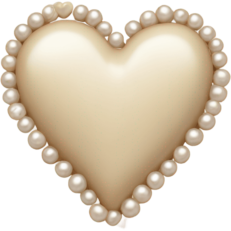 beige heart and pearls emoji