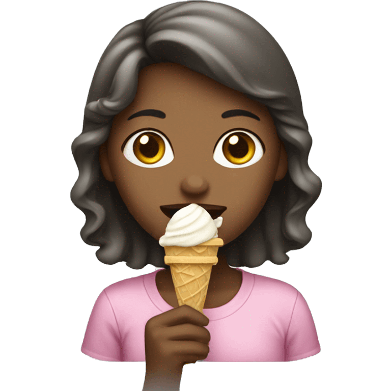 Girl eating ice cream emoji