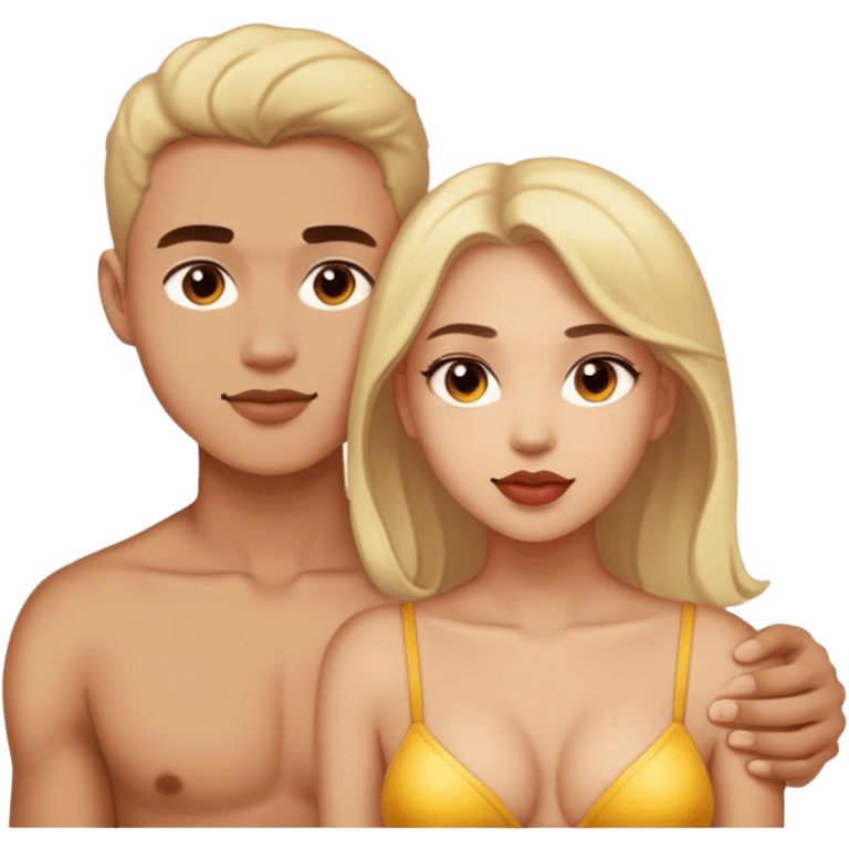 Girl with a sexy young man  emoji