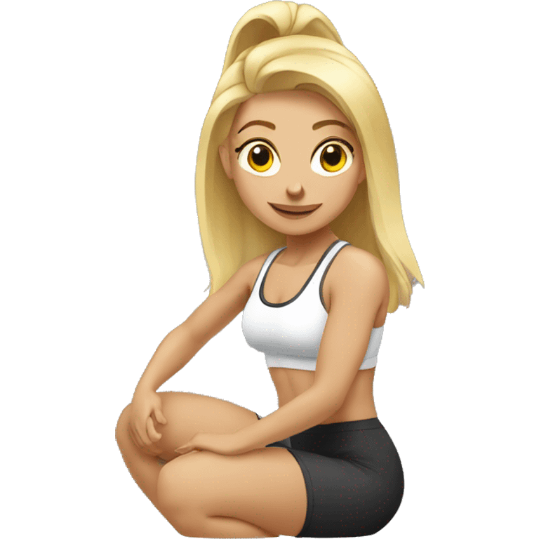 Blonde girl squat gym emoji