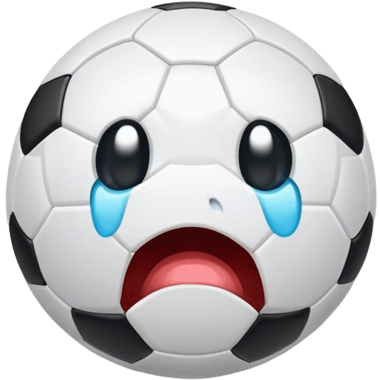 Crying soccer ball emoji