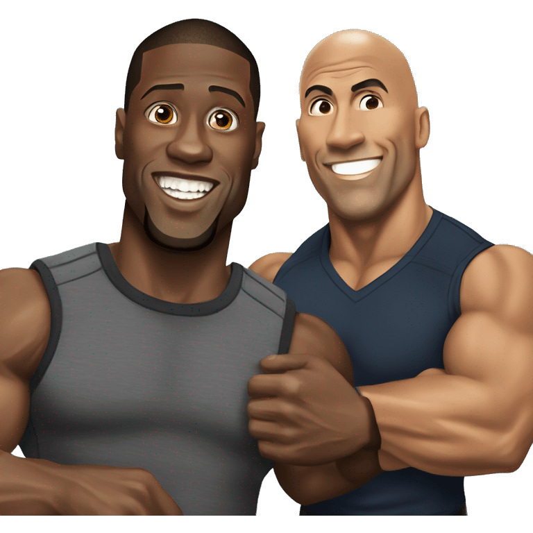 kevin hart and the rock emoji