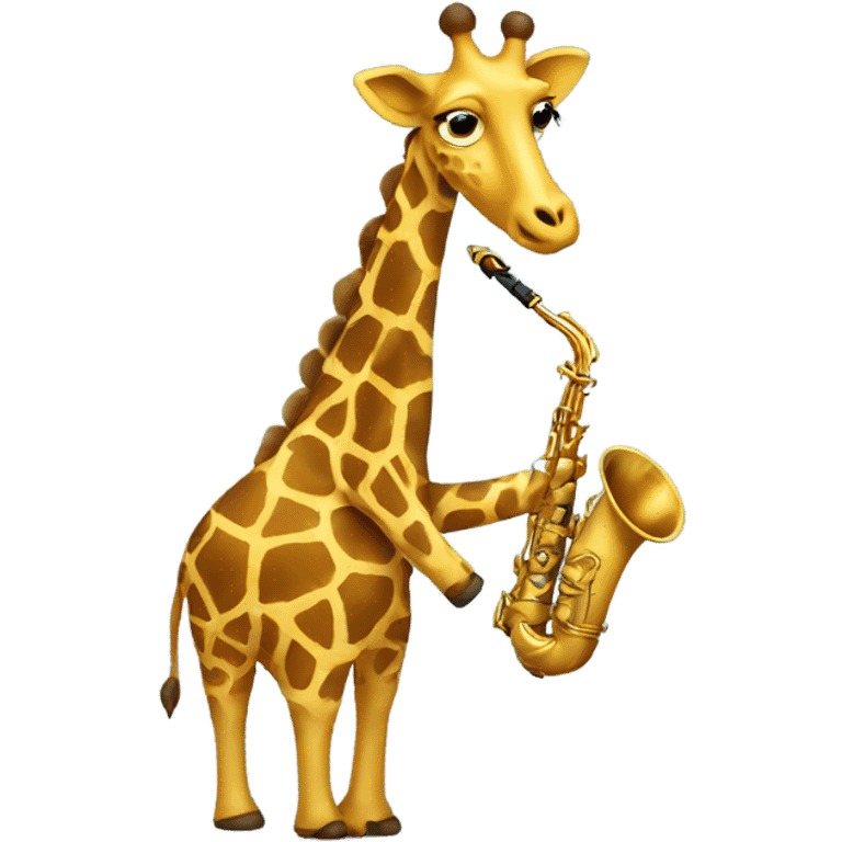 Giraffe playing saxophone emoji