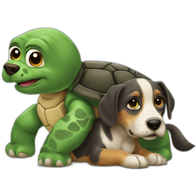 Chien et tortue emoji