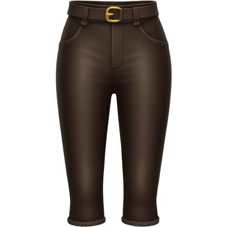 Dark brown High waisted leather pants isolated emoji