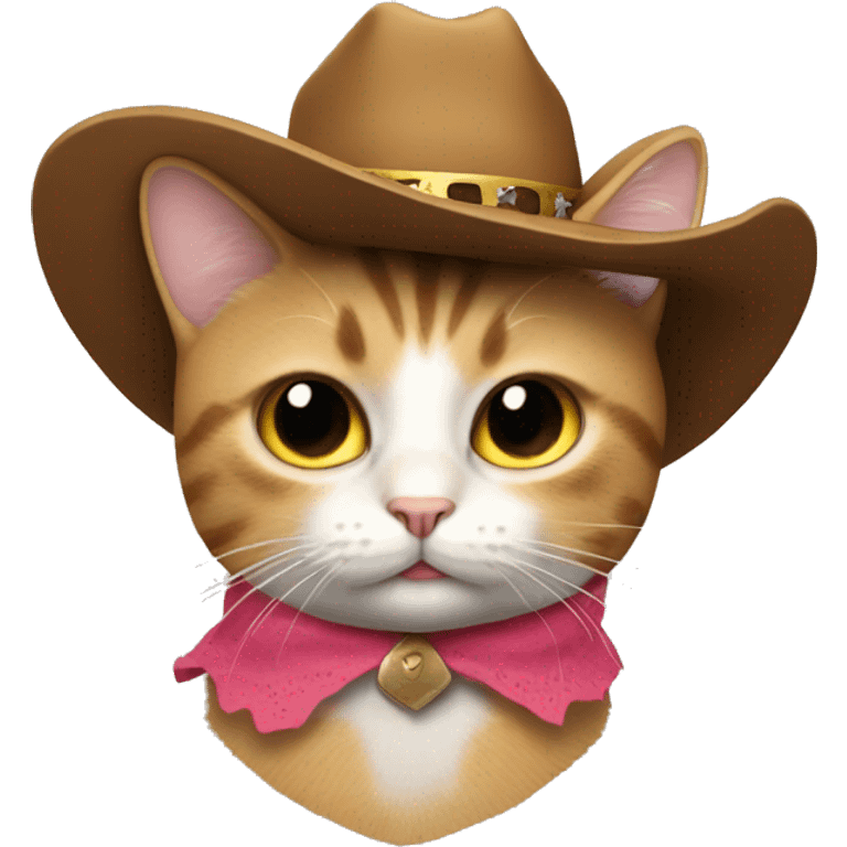 Cat with a cowboy hat and wearing a tutu emoji