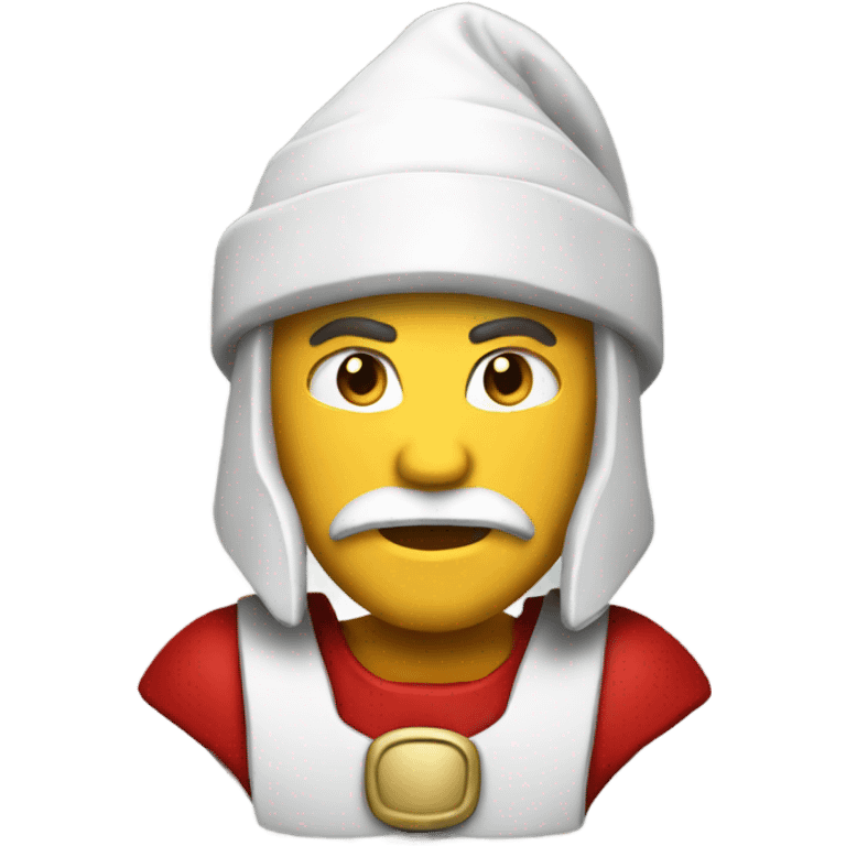 white spartan male wearing red santa hat emoji