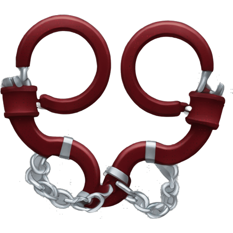 Dark red fuzzy handcuffs emoji