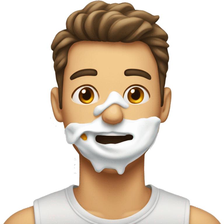 Guy who has yogurt all over his mouth  emoji