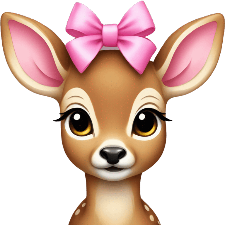 baby deer with pink bow emoji