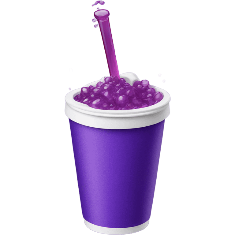 Double styrofoam cup overflowing with purple soda emoji