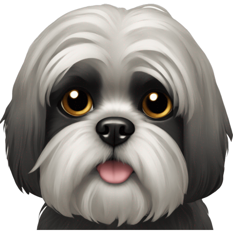 a black Shih tzu dog emoji