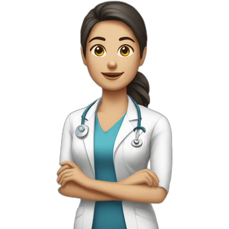 physiotherapist working girl brunete emoji