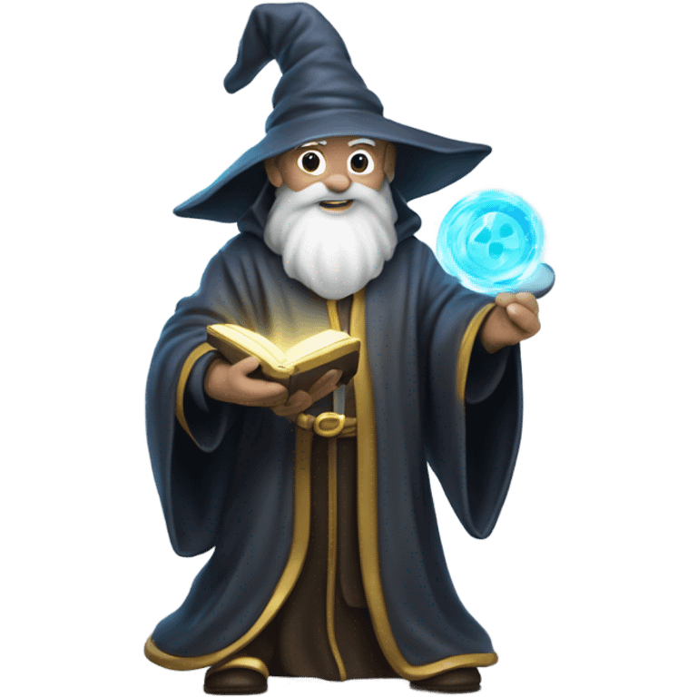 wizard holding  hard disk emoji