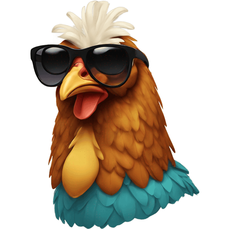 Chicken with sunglasses emoji