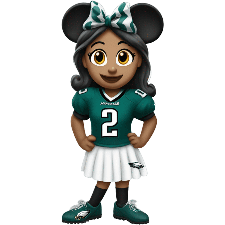 Minnie Mouse wearing Eagles jersey emoji