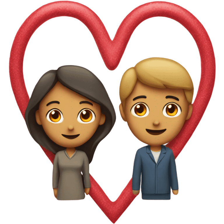 Heart and man and woman emoji