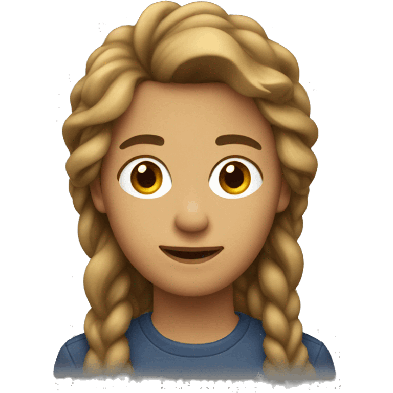 Adolescente con pelo castaño  emoji