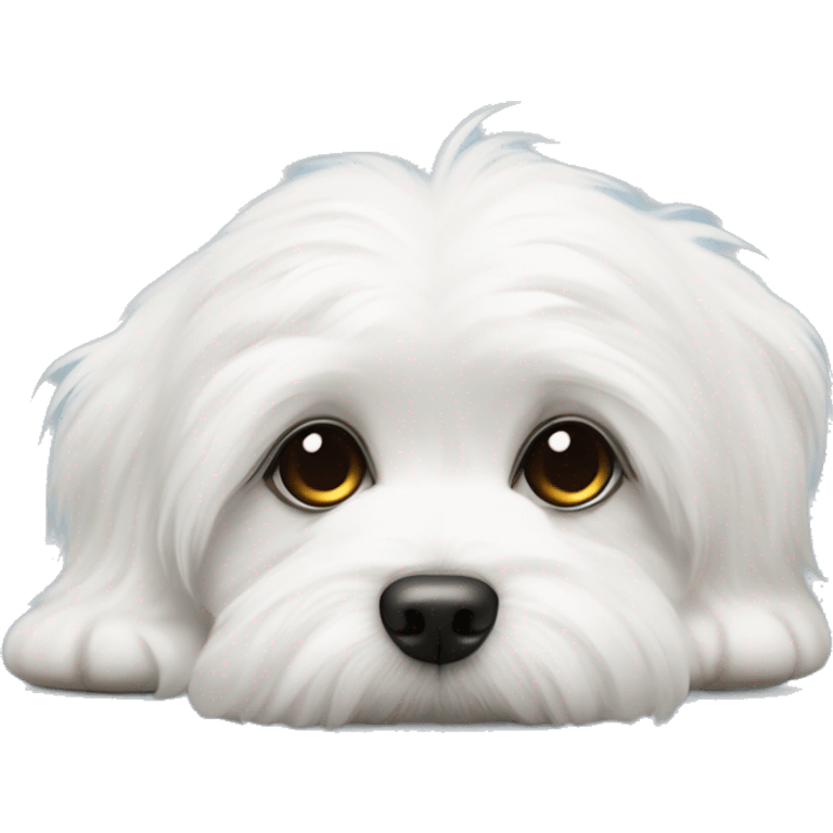 Coton de tulear puppy with side eye  emoji