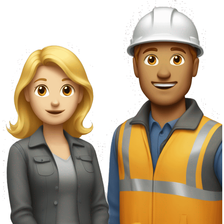 blonde woman and redhead construction guy emoji