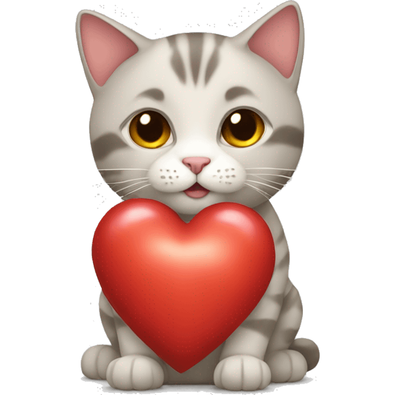 cat holding a heart emoji