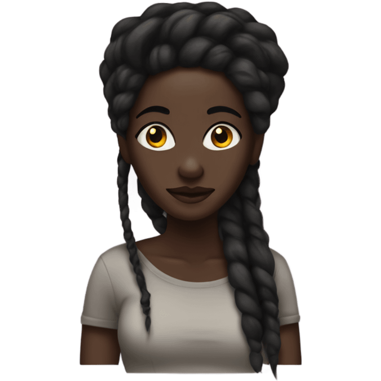 Darkskin dread head woman emoji