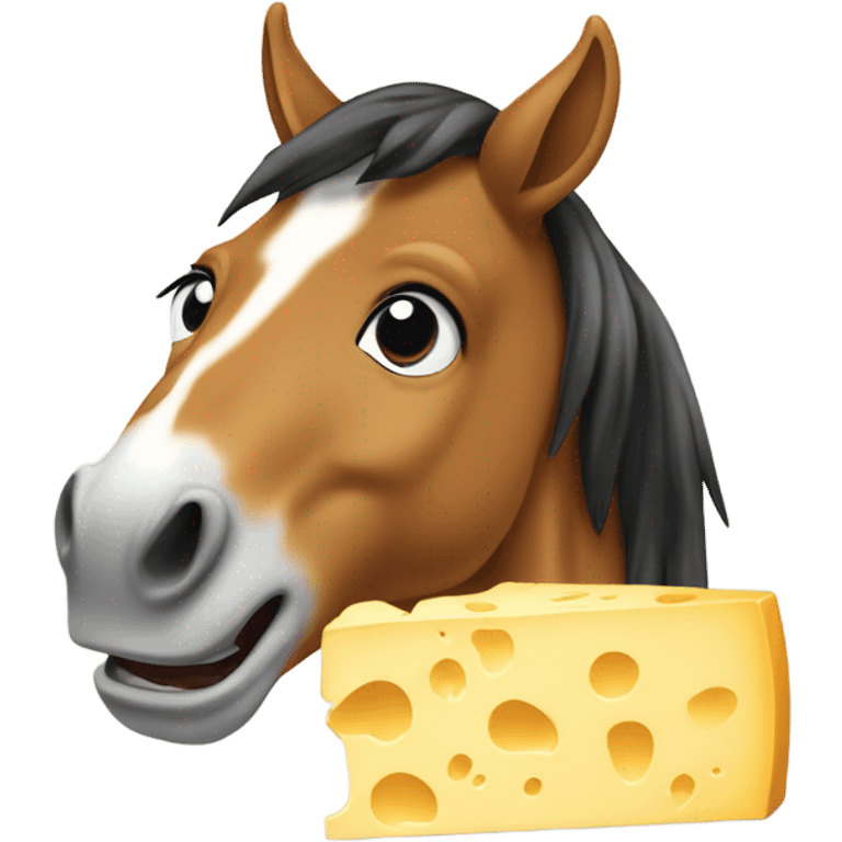 Horse eating loads of cheese emoji