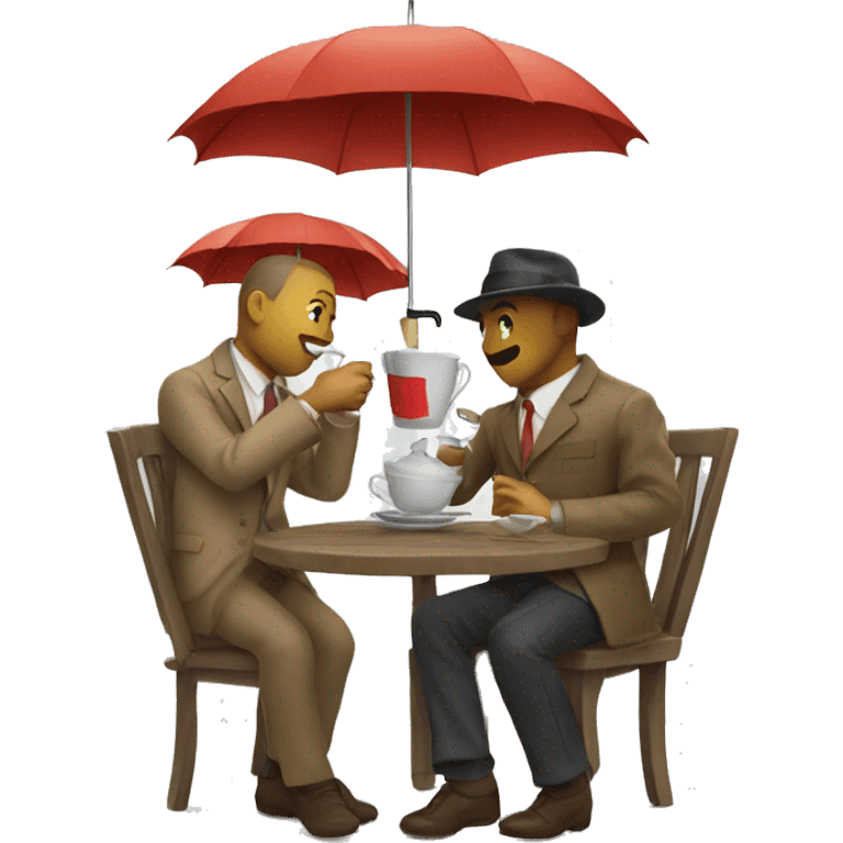 drinking tea with umbrella emoji