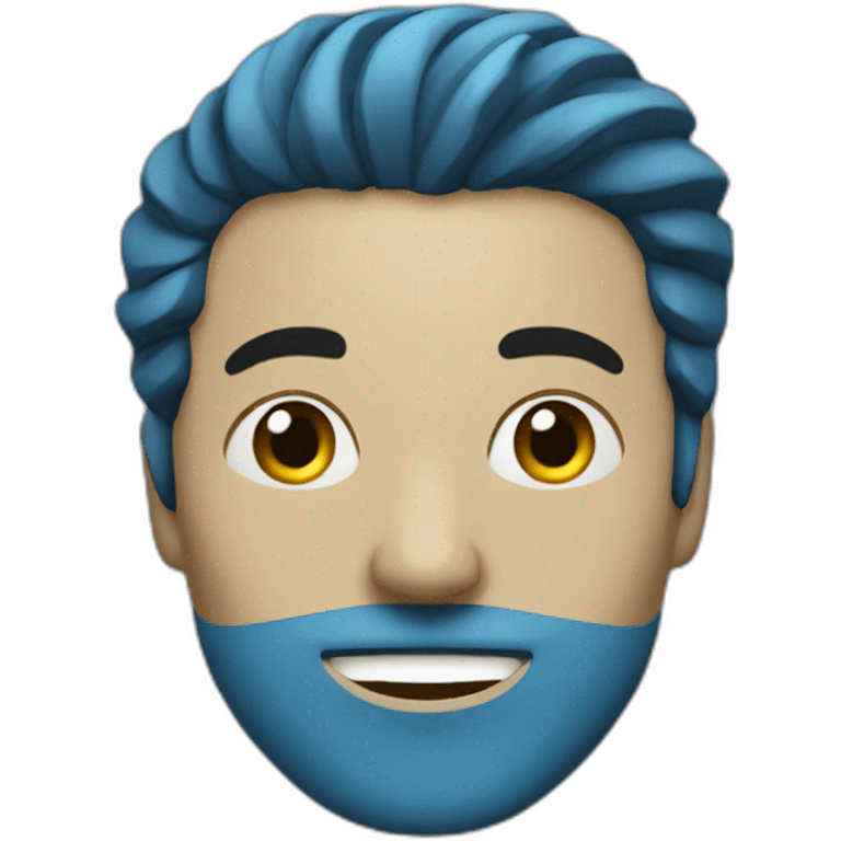 man,small black mask,bluehair emoji