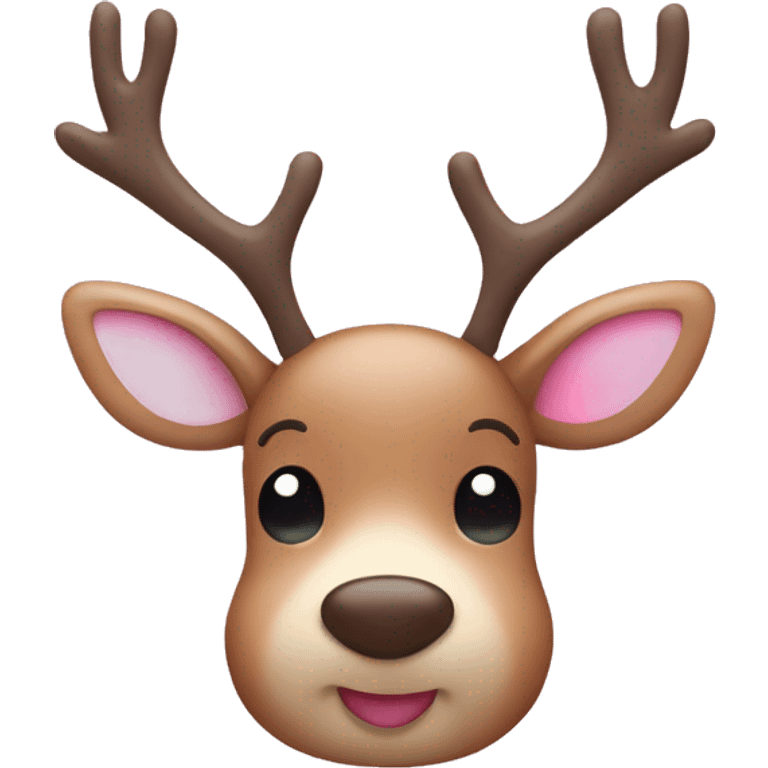 reindeer with pastel pink hearts emoji