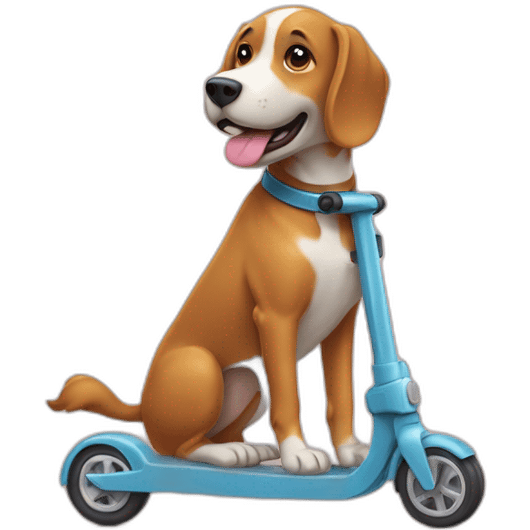 Un chien sur une trottinette emoji