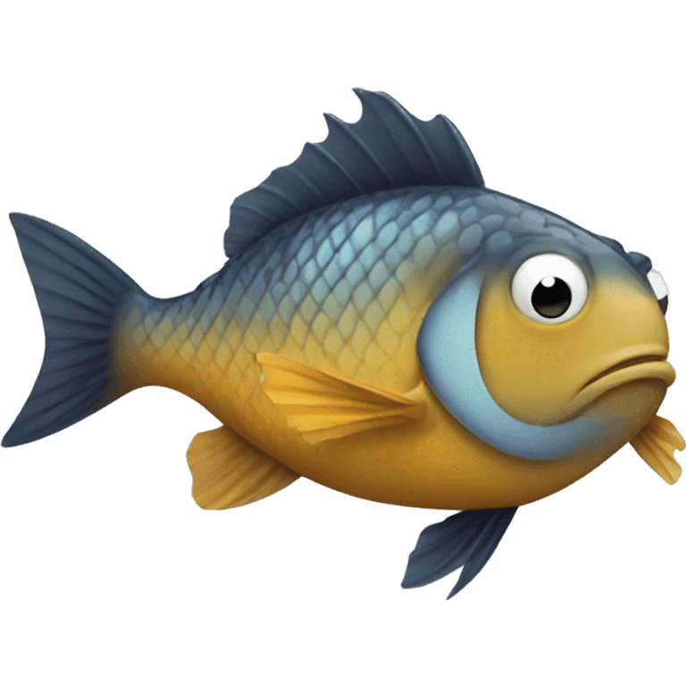 A disappointed fish emoji