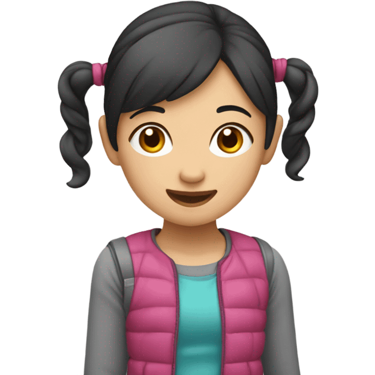 asian girl playing emoji