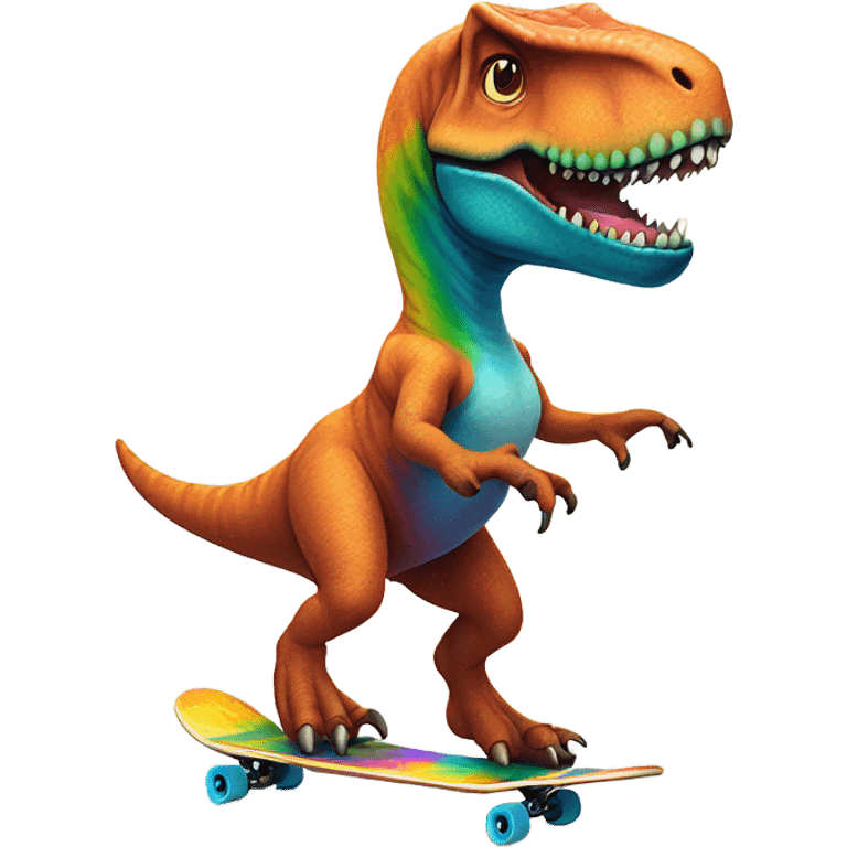 Trex on a skateboard wearing a tutu  emoji