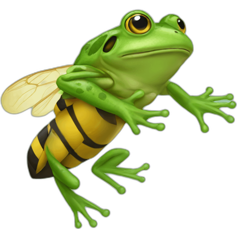 Frog riding bee sting emoji